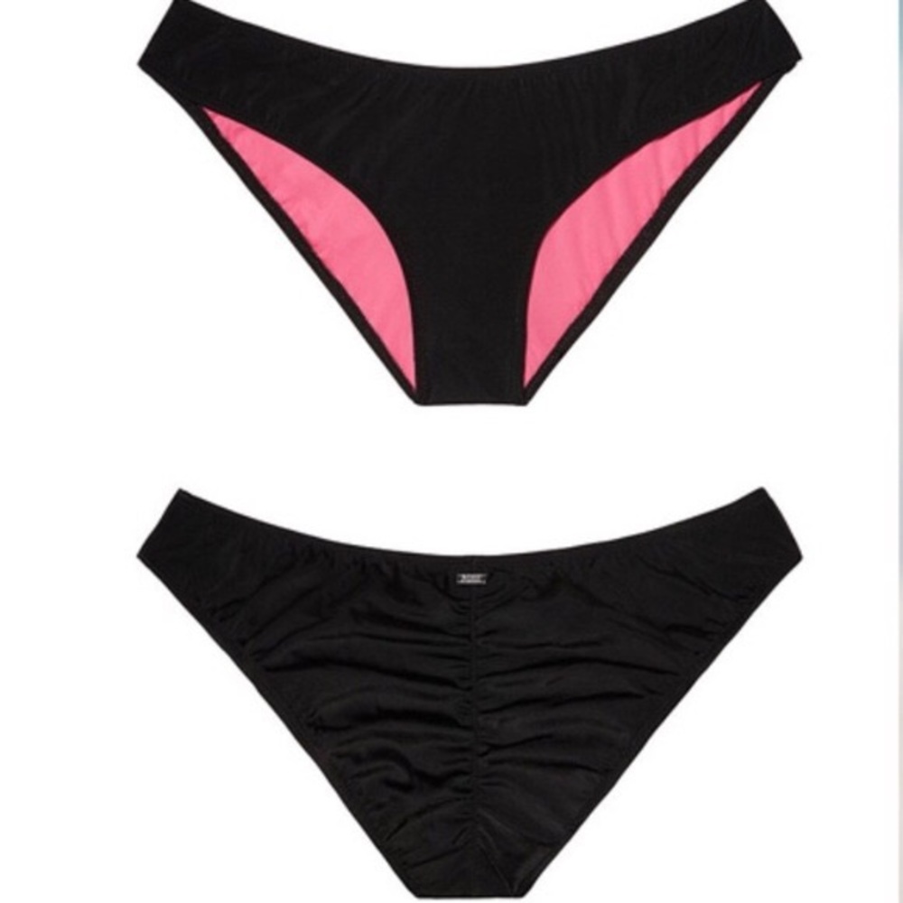 Victoria’s Secret Black & Pink Bikini Bottoms